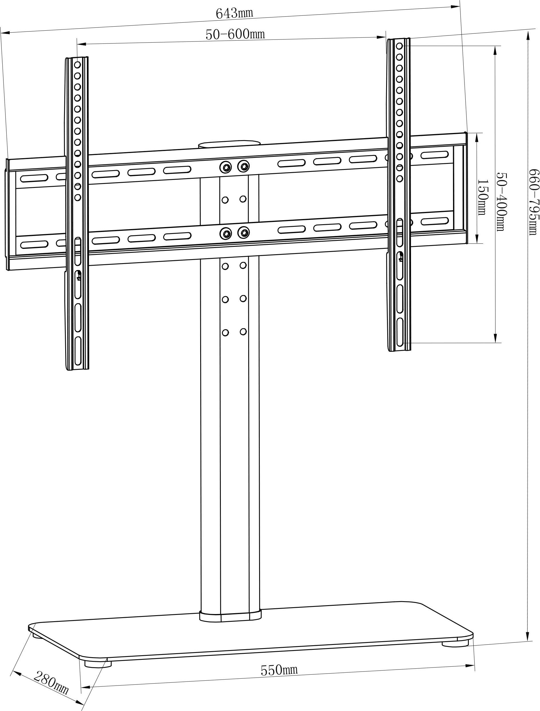 My Wall HP 2-2 BL TV-Standfuß 81,3 cm (32") - 165,1 cm (65") Bodenständer