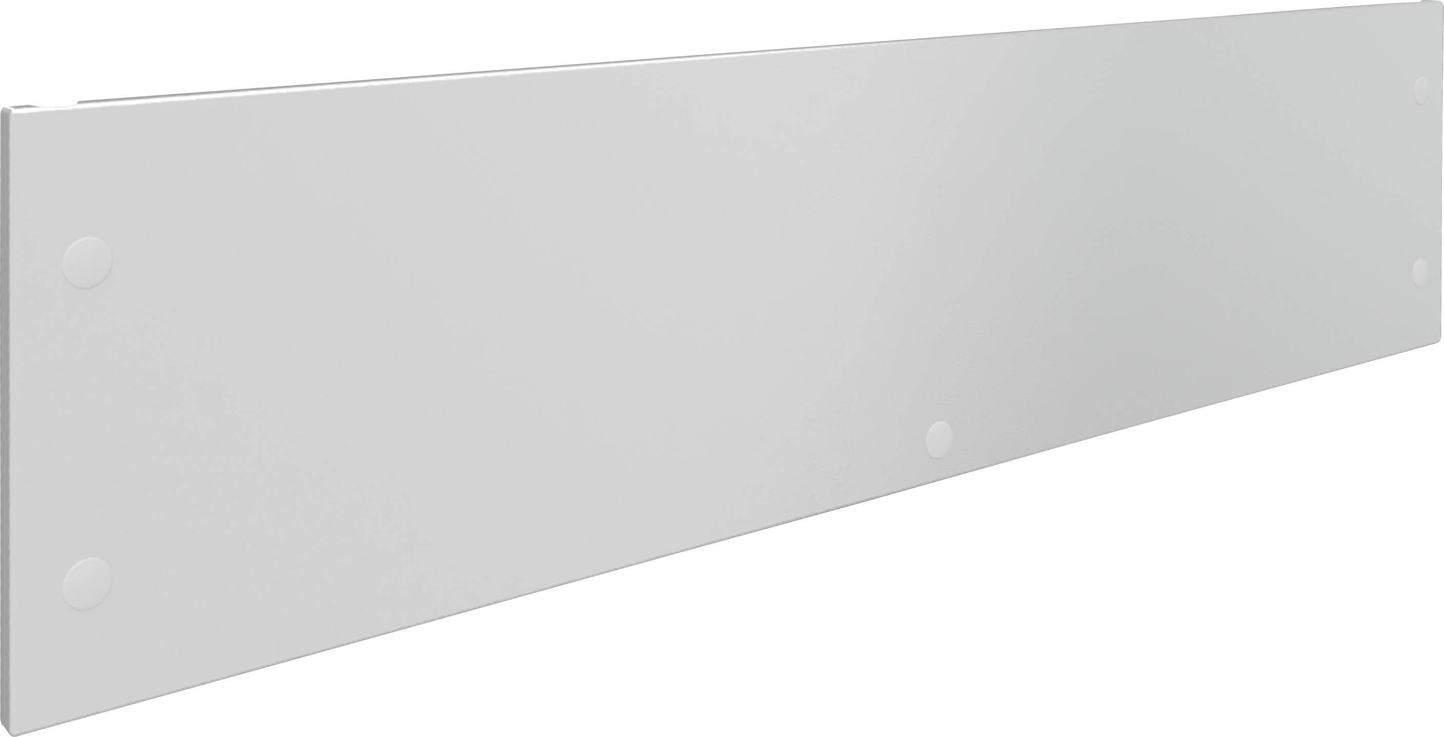 Eine lange, weiße, rechteckige Abdeckung mit abgerundeten Ecken, vermutlich ein Kühlschrank-Zubehör oder Teil einer Einrichtung.