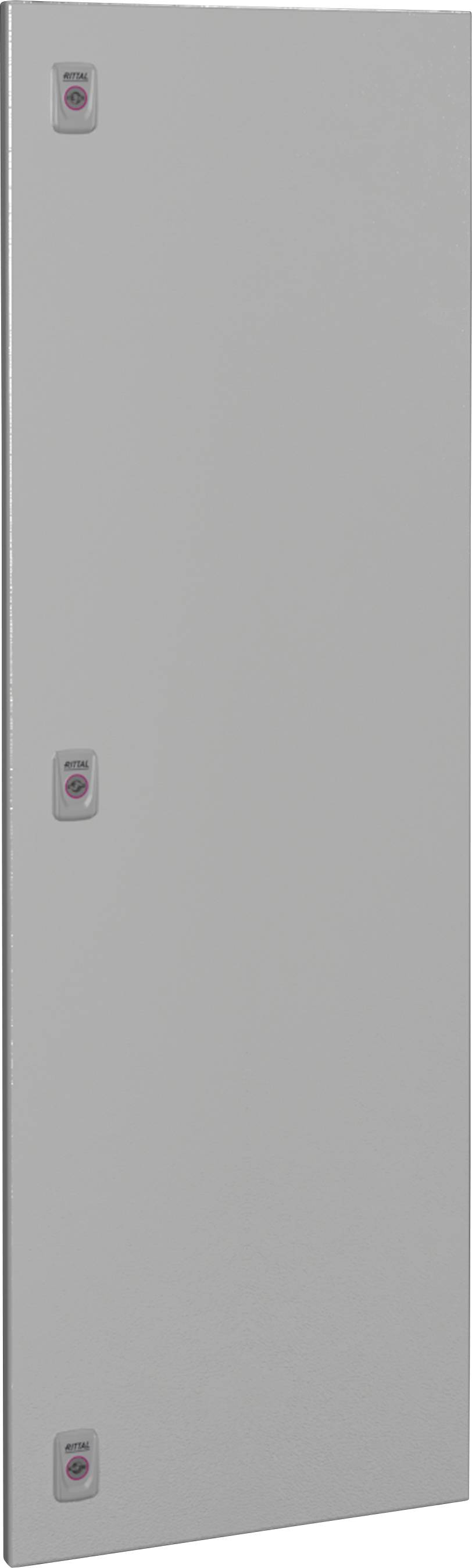 Grau gestrichenes rechteckiges Panel mit vier kleinen, runden Sensoren an den Ecken.