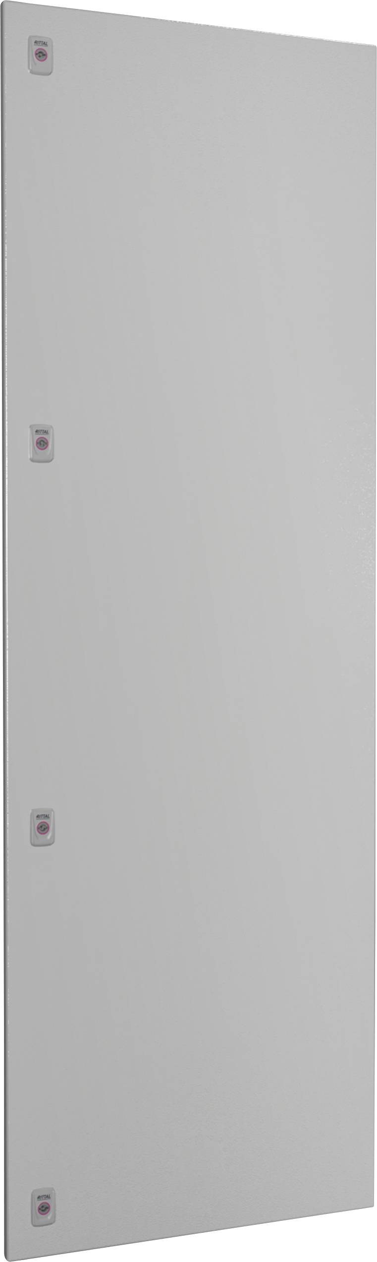 Graue rechteckige Platte mit vier kleinen Aufhängelöchern, gleichmäßig entlang einer Kante verteilt.