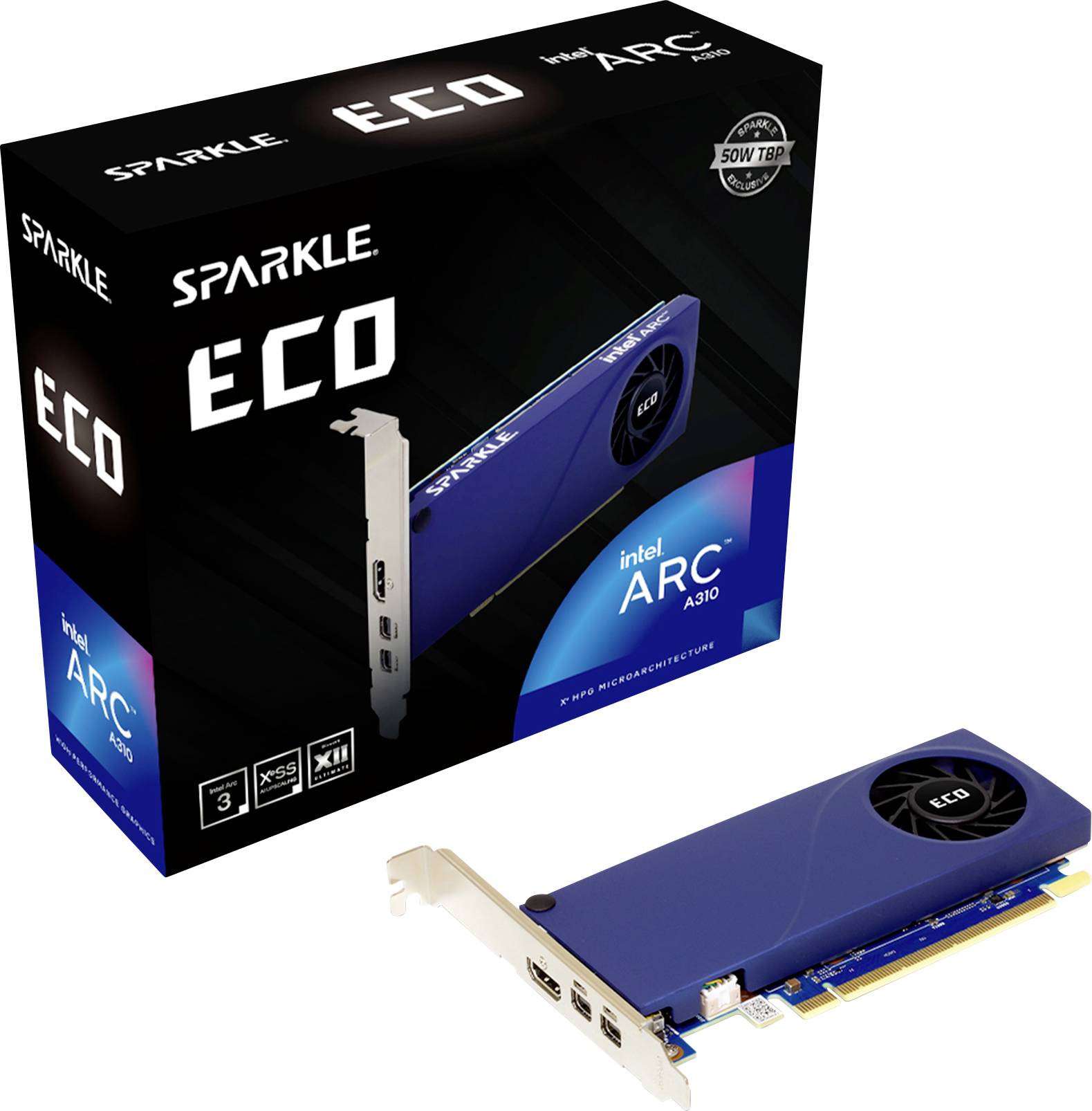 Sparkle Grafikkarte Intel Arc™ A310 ECO 4 GB GDDR6-RAM PCIe x16 Mini DisplayPort, HDMI®
