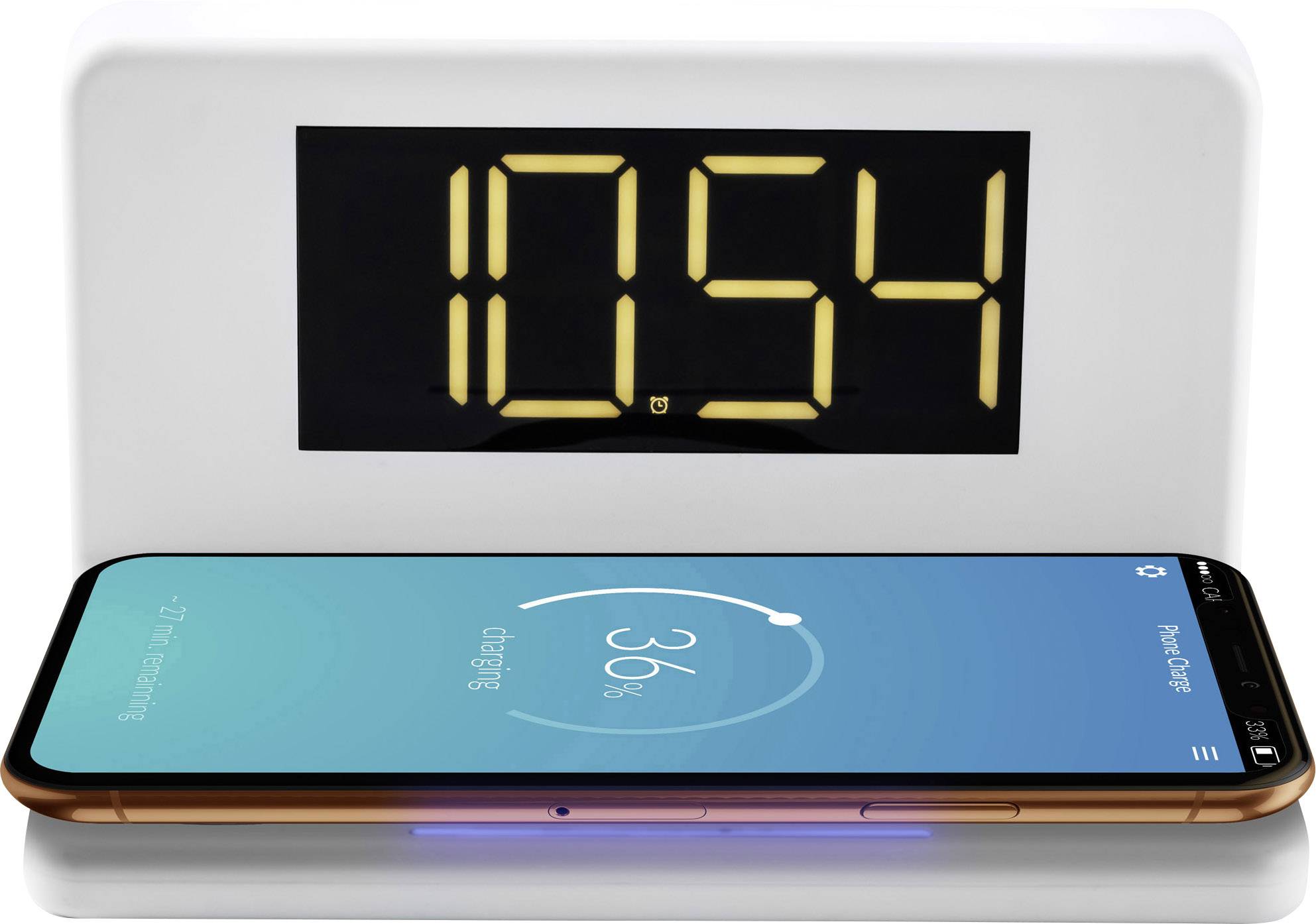 Caliber Induktions-Ladegerät HCG018Qi HCG018Qi/W Ausgänge Induktionslade-Standard, USB Weiß