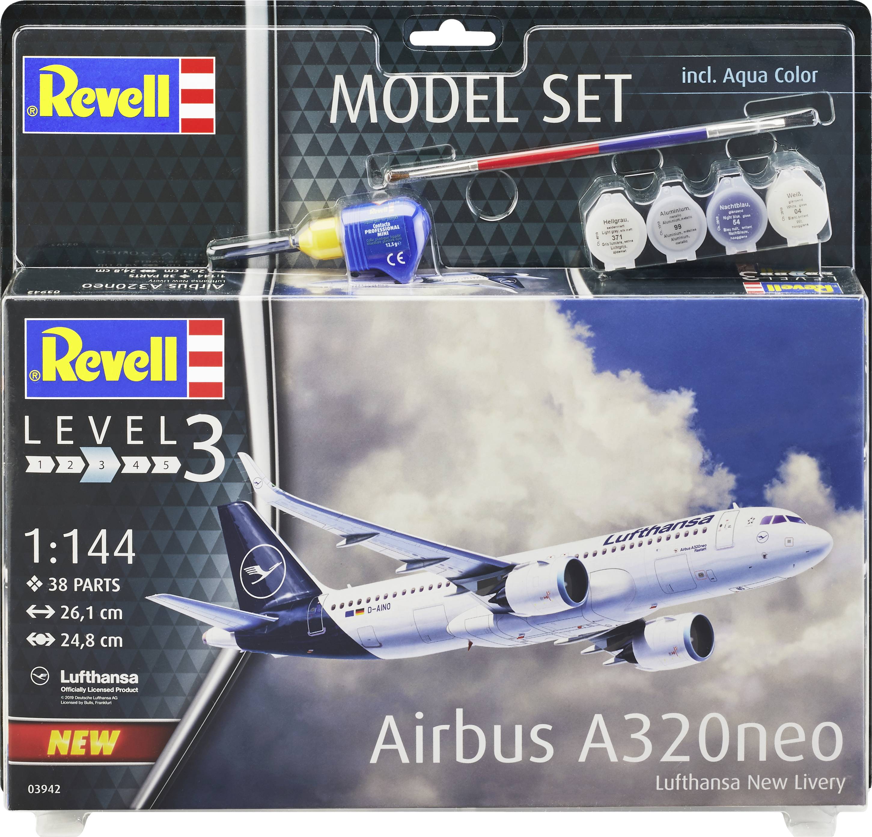 Revell 63942 Airbus A320 neo Lufthansa Flugmodell Bausatz 1:144
