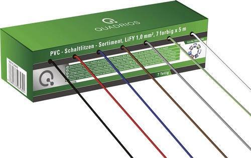 Quadrios 19011CA089 Litze LiFY 1 x 1mm² Blau, Braun, Grau, Rot, Schwarz, Weiß, Gelb-Grün 35m