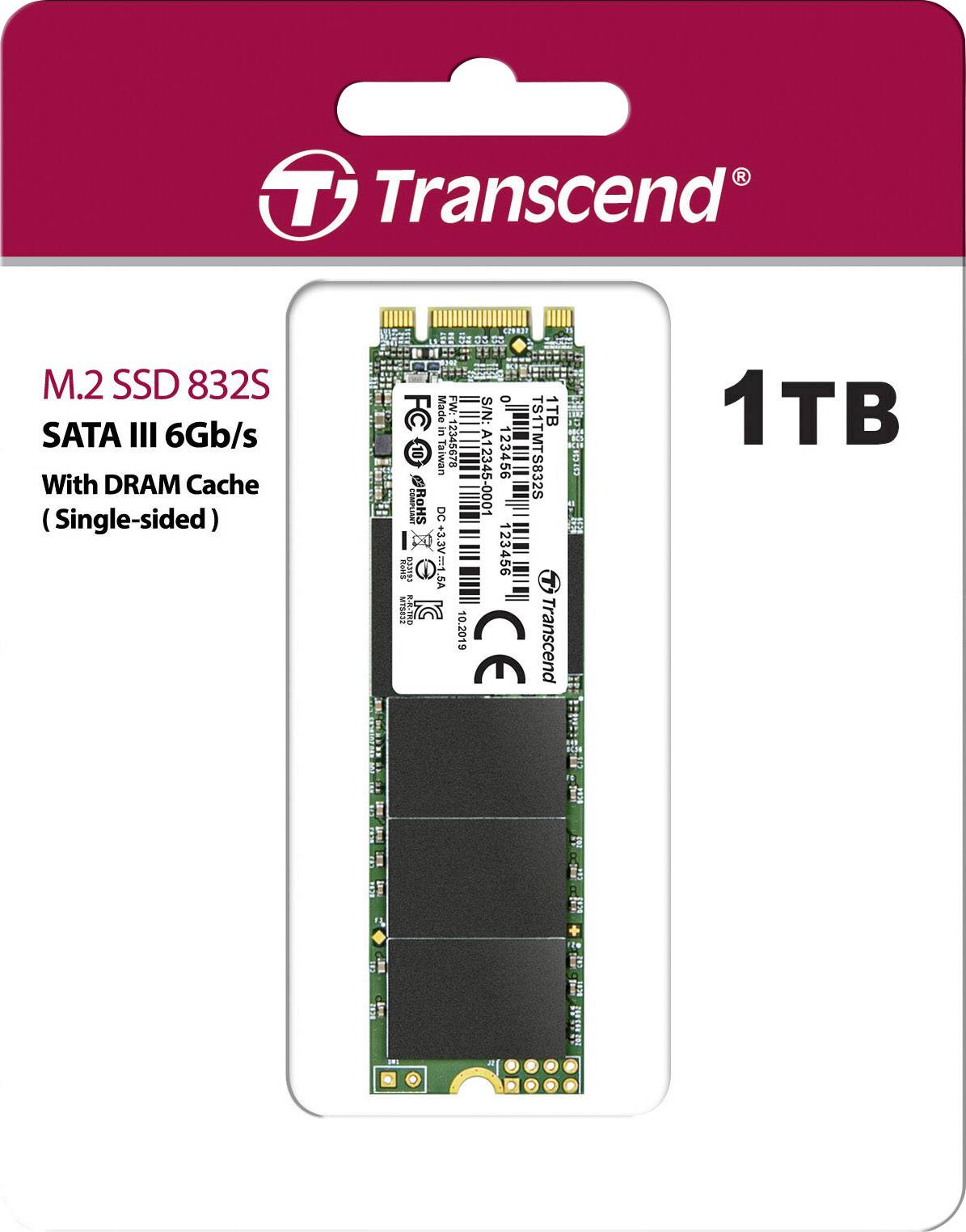 Transcend 832S 1TB Interne M.2 SATA SSD 2280 M.2 SATA 6 Gb/s Retail TS1TMTS832S