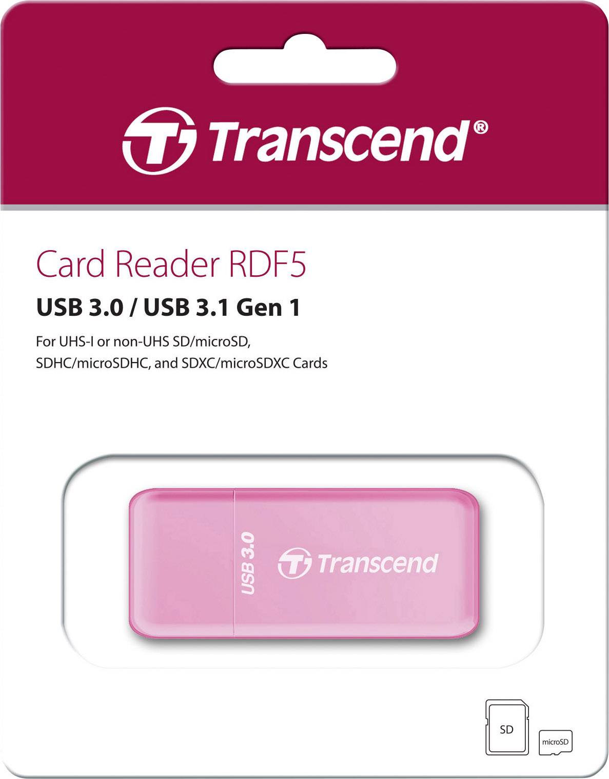 Transcend TS-RDF5R Externer Speicherkartenleser USB 3.2 Gen 1 Rosa