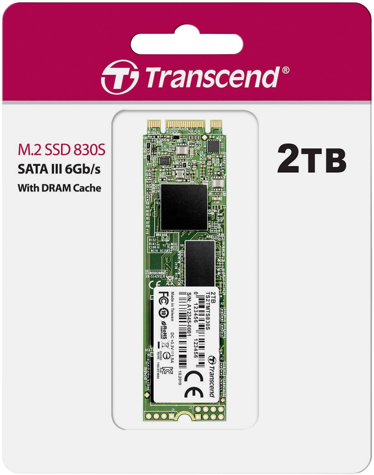 Transcend 830S 2 TB Interne M.2 SATA SSD 2280 M.2 SATA 6 Gb/s Retail TS2TMTS830S