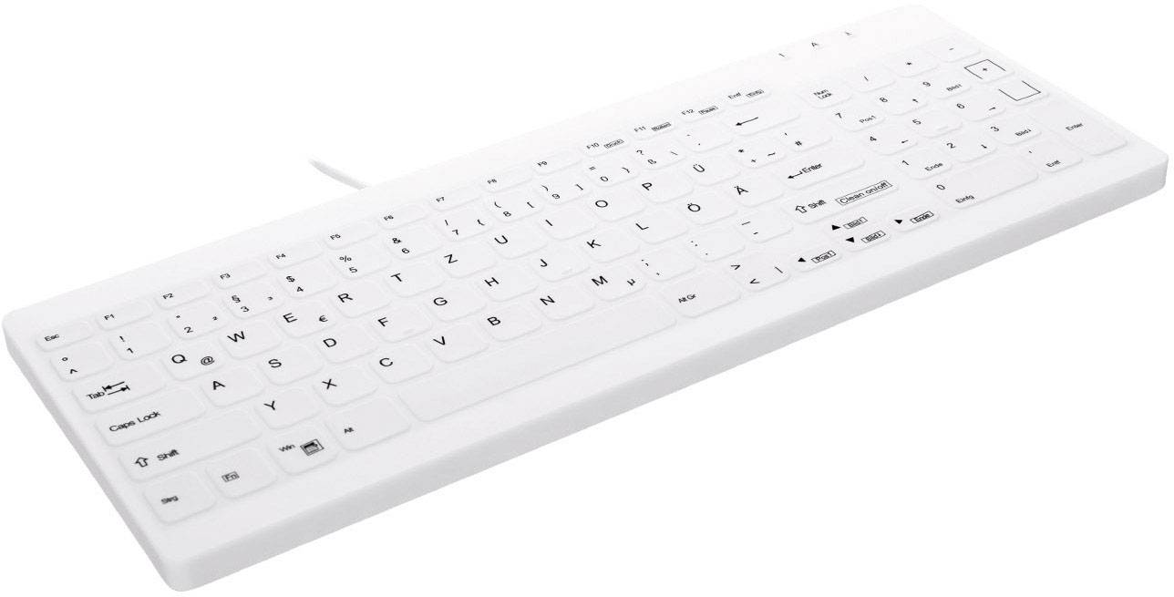 Active Key AK-C7012F-U1-W/GE USB Hygiene-Tastatur Deutsch, QWERTZ Weiß Geeignet f. Wischdesinfektion nach DGHM/VAH
