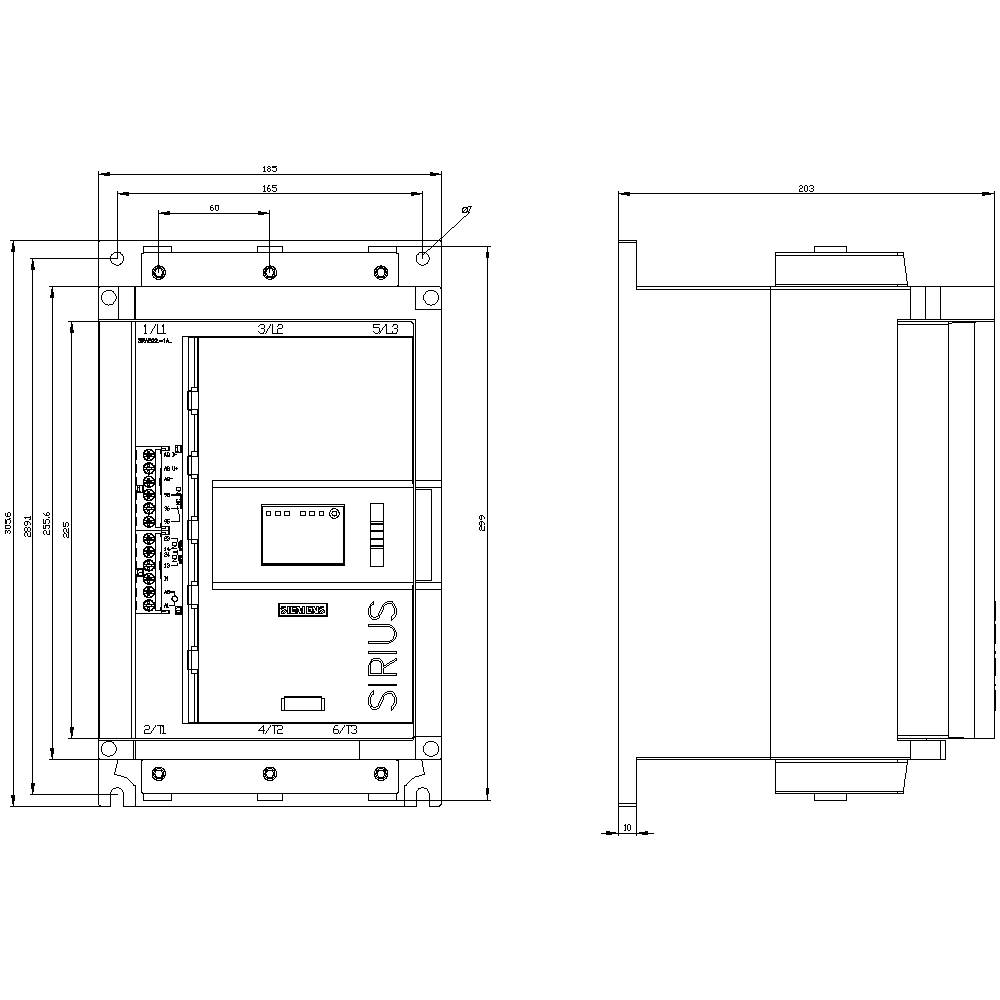 Siemens 3RW5225-1AC14 3RW52251AC14 Sanftstarter Motorleistung bei 400V 30kW Motorleistung bei 230V 18.5kW 200 V, 480V Nennstrom