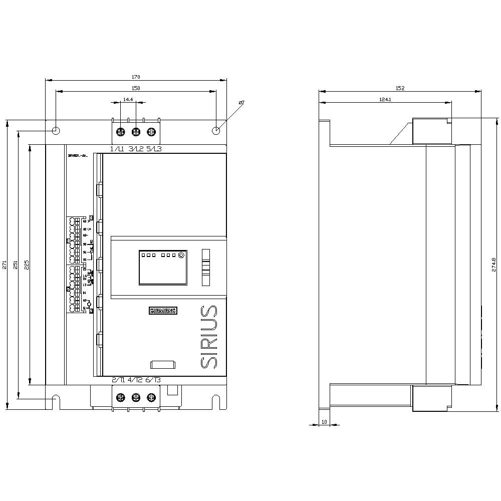 Siemens 3RW5217-3AC04 3RW52173AC04 Sanftstarter Motorleistung bei 400V 18.5kW Motorleistung bei 230V 11kW 200 V, 480V Nennstrom
