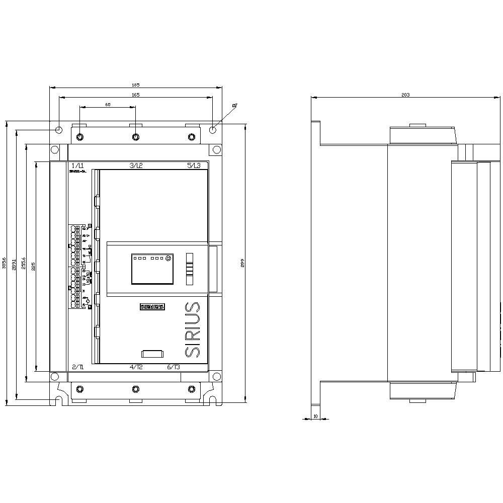 Siemens 3RW5225-3AC04 3RW52253AC04 Sanftstarter Motorleistung bei 400V 30kW Motorleistung bei 230V 18.5kW 200 V, 480V Nennstrom