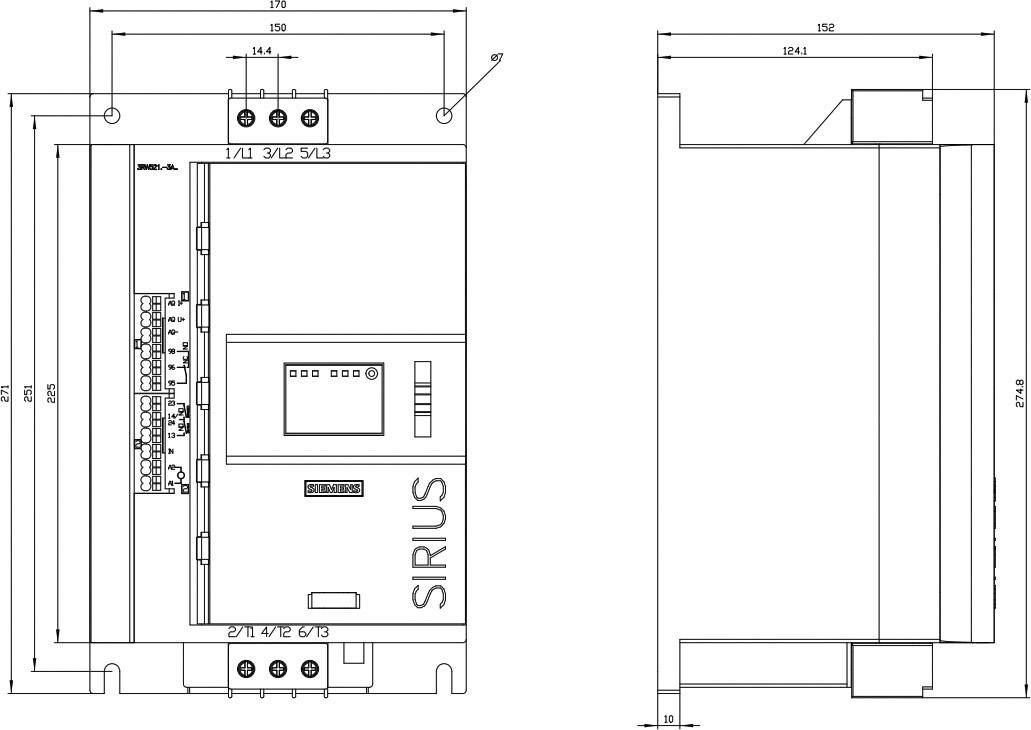 Siemens 3RW5213-3AC14 3RW52133AC14 Sanftstarter Motorleistung bei 400V 5.5kW Motorleistung bei 230V 3kW 200 V, 480V Nennstrom 13A
