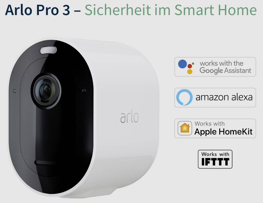 ARLO Pro 3 VMC4040P VMC4040P-100EUS WLAN IP-Zusatzkamera 2560 x 1440 Pixel