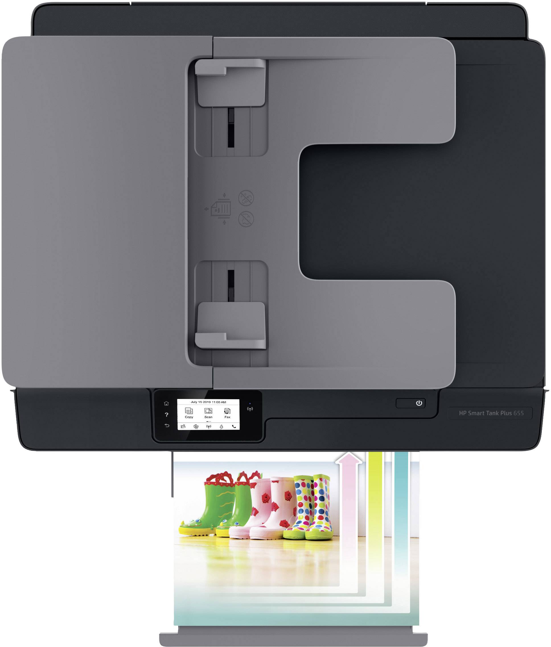 HP Smart Tank Plus 655 Multifunktionsdrucker Tintenstrahl Farbe A4 Drucker, Scanner, Kopierer, Fax ADF, Bluetooth®, Tintentank-System, USB, WLAN
