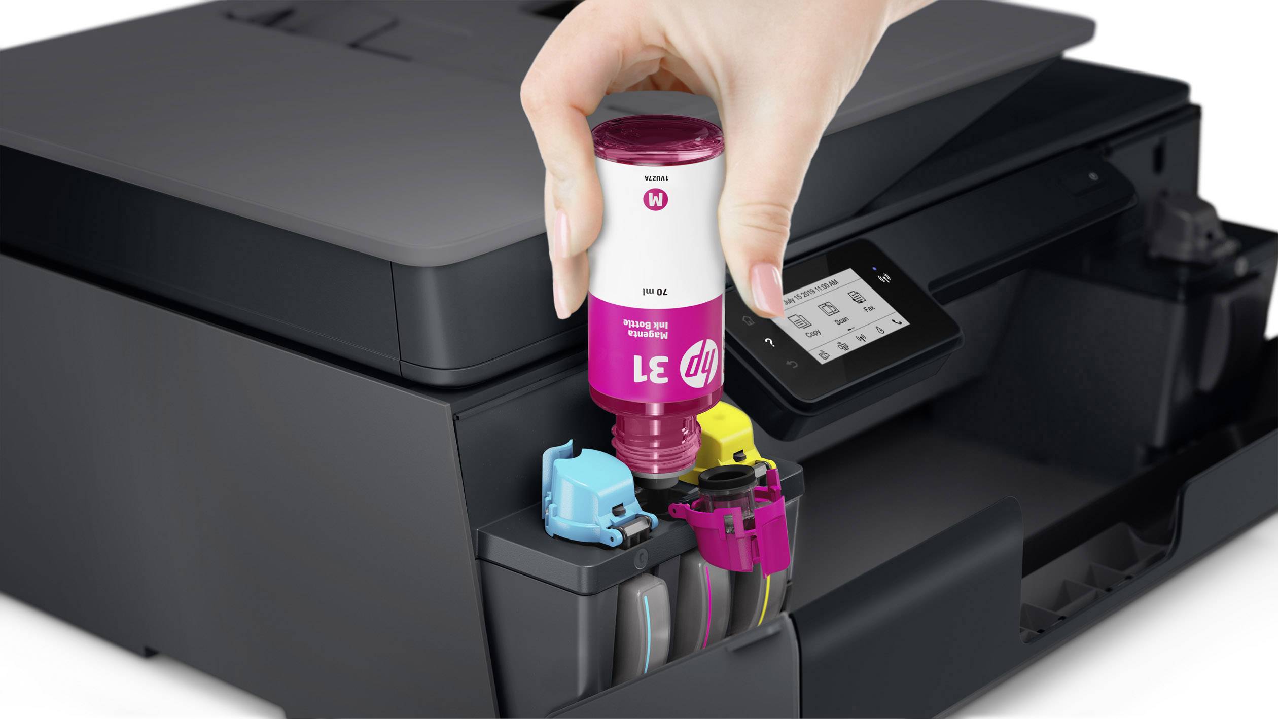 HP Smart Tank Plus 655 Multifunktionsdrucker Tintenstrahl Farbe A4 Drucker, Scanner, Kopierer, Fax ADF, Bluetooth®, Tintentank-System, USB, WLAN