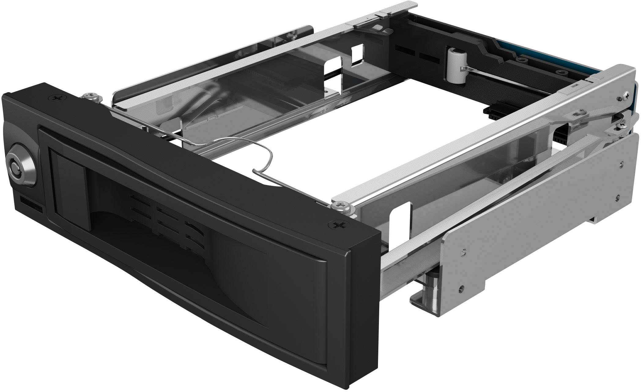 IB-167SSK, Wechselrahmen, 1x 3,5" SATA/SAS HDD zu 1x SATA Host, EasySwap trägerlos, Schloß mit Stromschalter