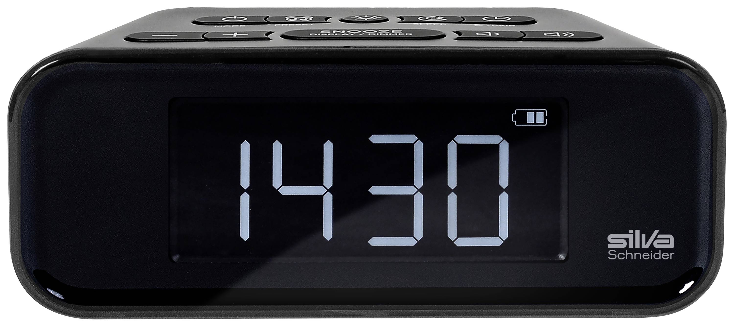 Silva Schneider UR 4200 BT Radiowecker UKW UKW, Bluetooth® Weckfunktion, Akku-Ladefunktion, wiederaufladbar Schwarz