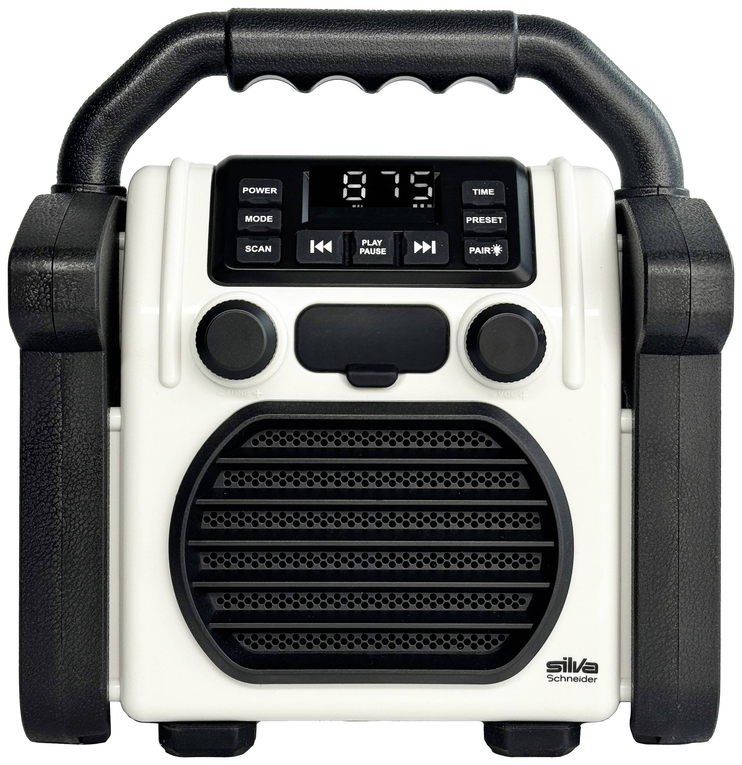 Silva Schneider BR 230 BT offwhite Baustellenradio FM USB, Bluetooth® Weckfunktion, Akku-Ladefunktion, wiederaufladbar