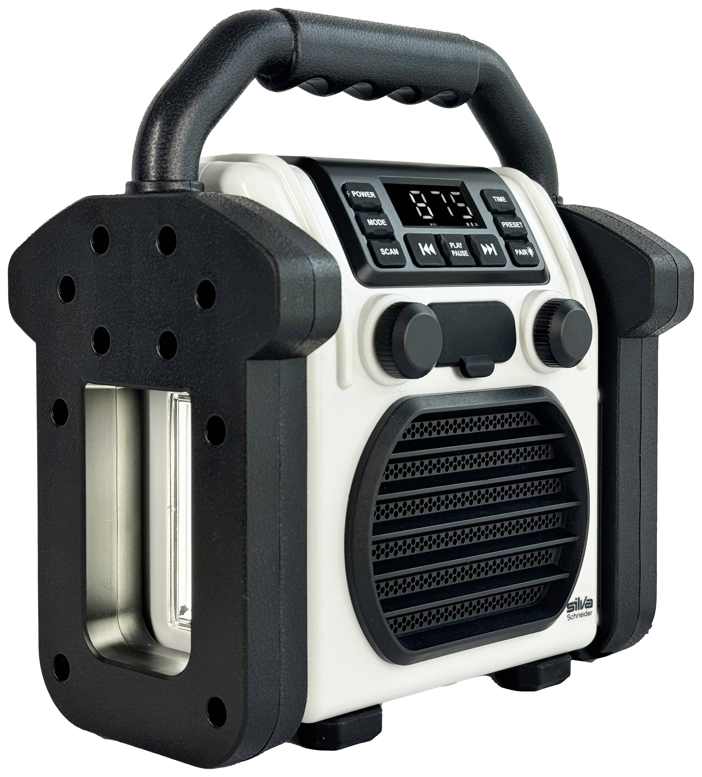 Silva Schneider BR 230 BT offwhite Baustellenradio FM USB, Bluetooth® Weckfunktion, Akku-Ladefunktion, wiederaufladbar