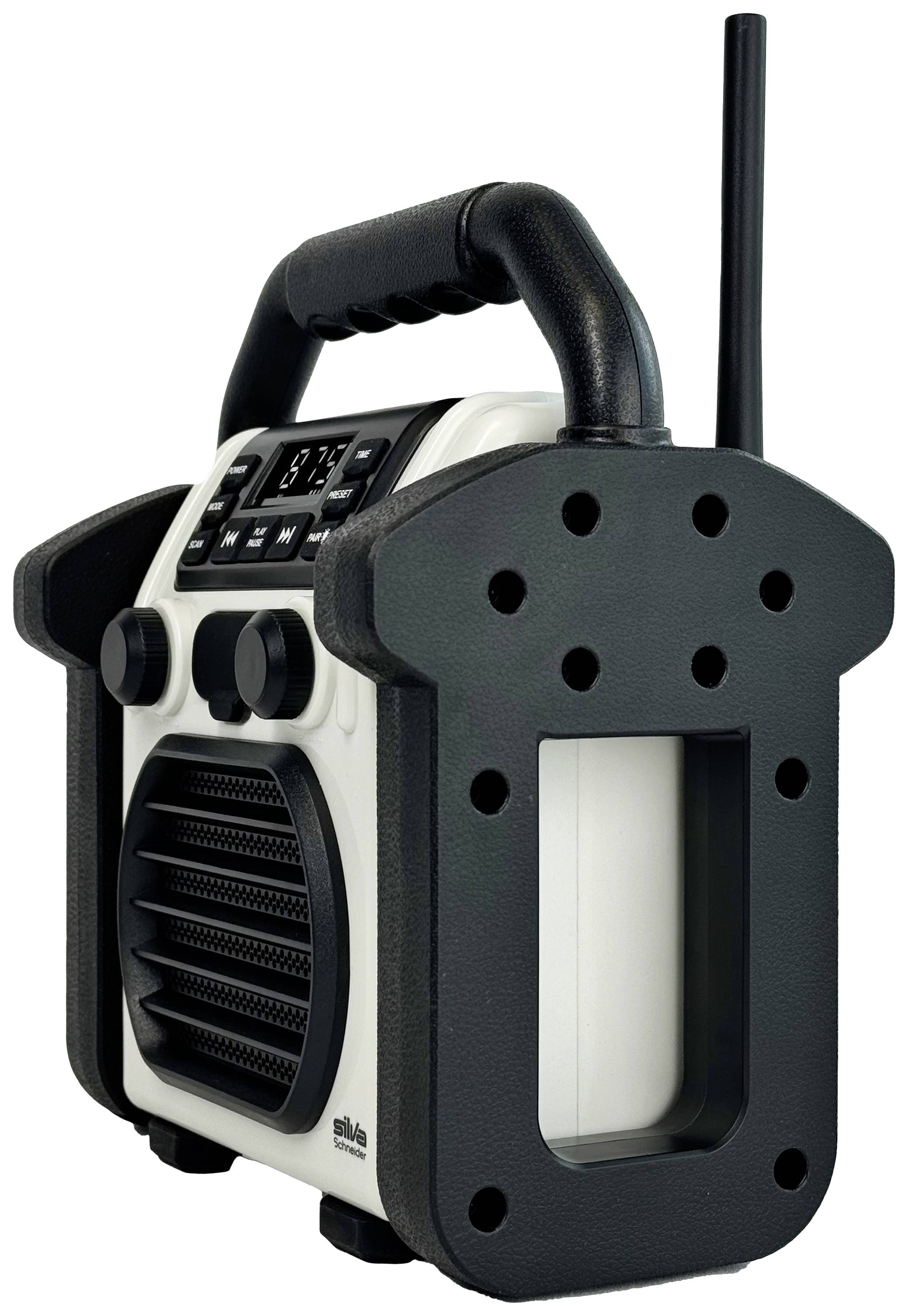 Silva Schneider BR 230 BT offwhite Baustellenradio FM USB, Bluetooth® Weckfunktion, Akku-Ladefunktion, wiederaufladbar
