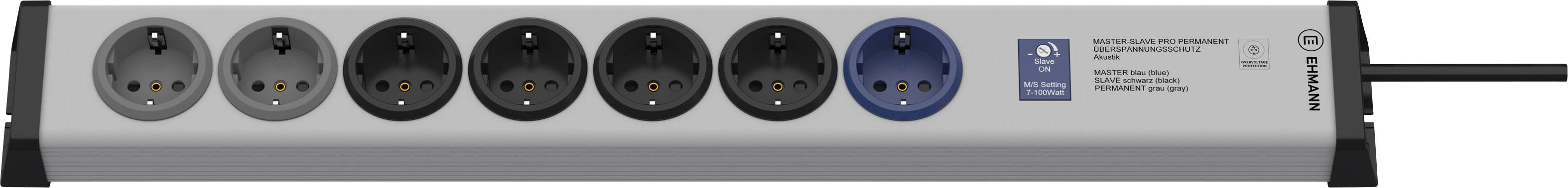 Ehmann 0215x00078301 Steckdosen-Verteiler Grau, Schwarz Schutzkontakt 1St.