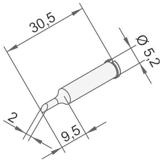Ersa 0102ADLF20 Lötspitze angeschrägt Spitzen-Größe 2mm Inhalt 1St.