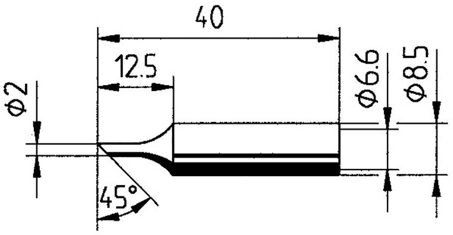 Ersa 0832FDLF Lötspitze angeschrägt Spitzen-Größe 2mm Inhalt 1St.