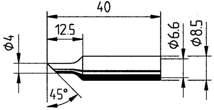 Ersa 0832NDLF Lötspitze angeschrägt Spitzen-Größe 4 mm Inhalt 1 St.