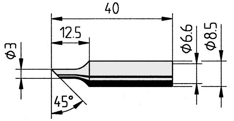 Ersa 0832TDLF Lötspitze angeschrägt Spitzen-Größe 3mm Inhalt 1St.