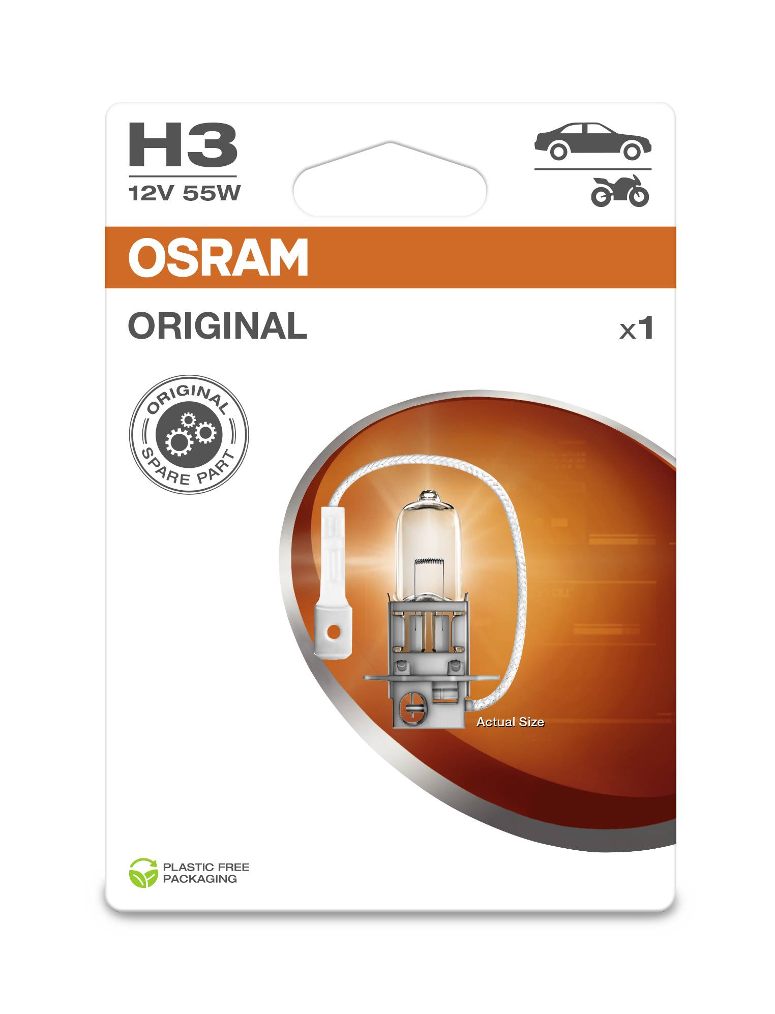 Osram Automotive 4062172395540 Halogen Leuchtmittel Standard H3 55W 12V