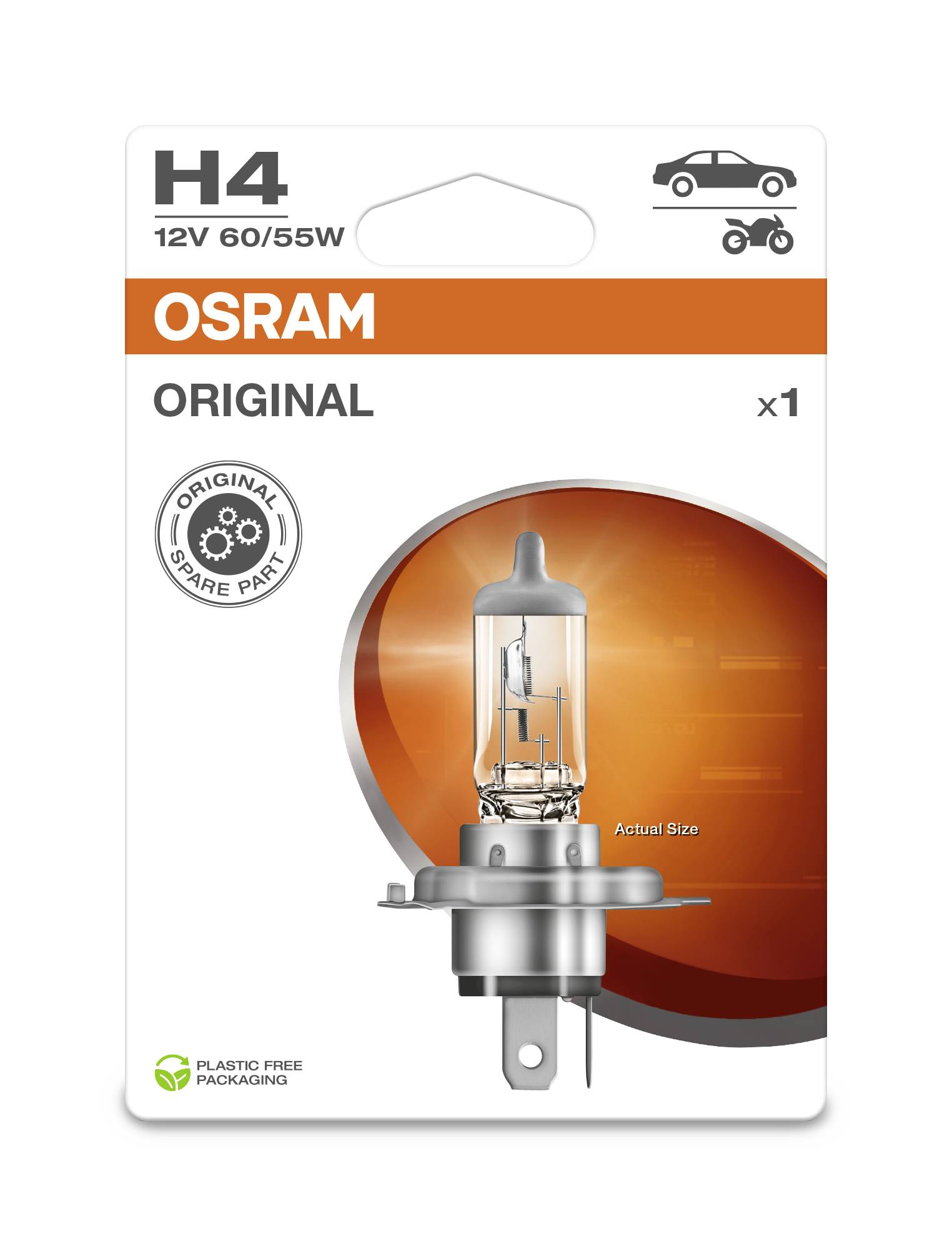 Osram Automotive 4062172395601 Halogen Leuchtmittel Standard H4 60/55W 12V