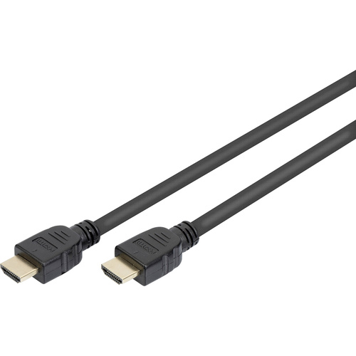 Digitus HDMI Anschlusskabel HDMI-A Stecker, HDMI-A Stecker 1.00 m Schwarz AK-330124-010-S vergoldet