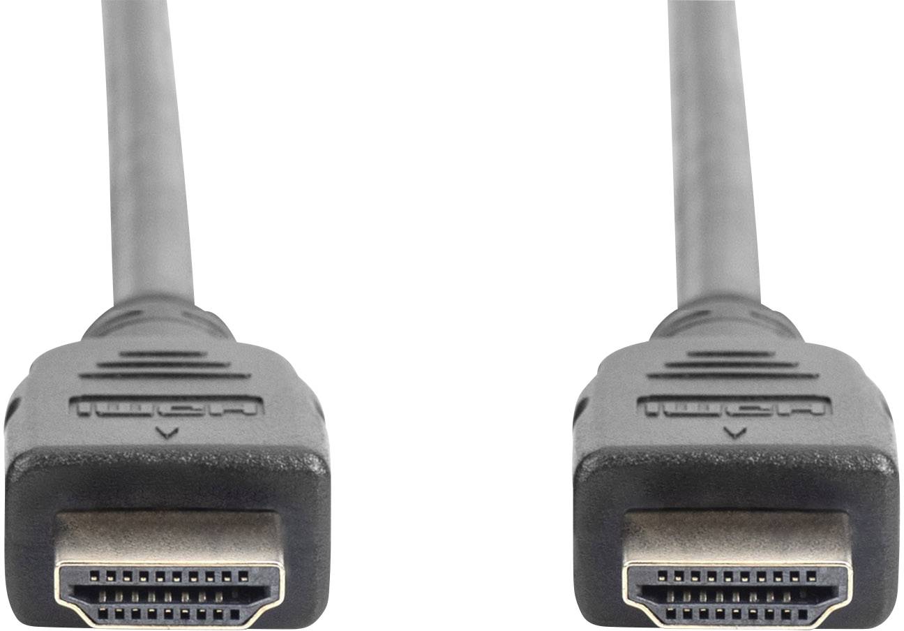 Digitus HDMI Anschlusskabel HDMI-A Stecker, HDMI-A Stecker 5.00m Schwarz AK-330124-050-S 8K UHD, vergoldete Steckkontakte