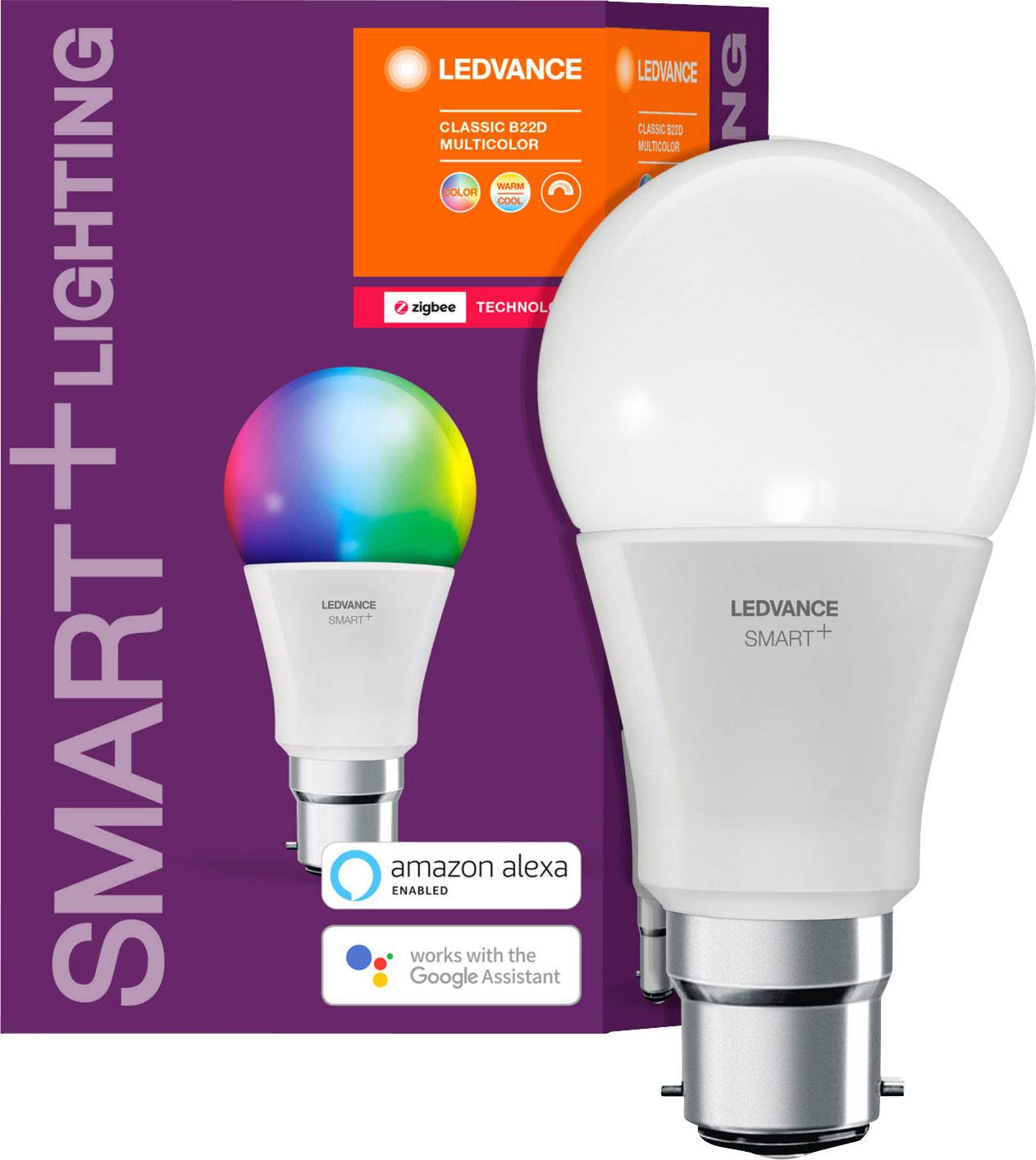 LEDVANCE SMART+ EEK: F (A - G) SMART+ ZB Classic Multicolour(2) BY22d 9 W RGBW