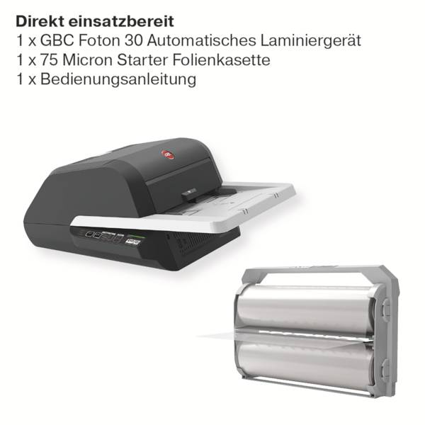 GBC Laminiergerät Foton 30 4410011 DIN A3, DIN A4, DIN A5, DIN A6, DIN A7, DIN A8, Visitenkarten