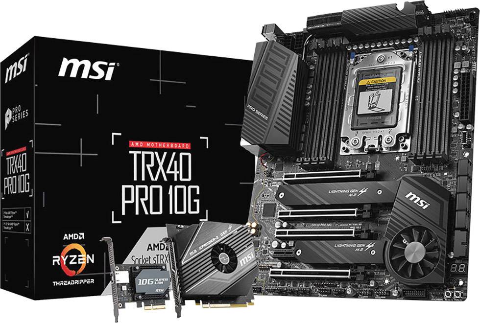 MSI TRX40 Pro 10G Mainboard Sockel AMD AM4 Formfaktor ATX Mainboard-Chipsatz AMD® TRX40