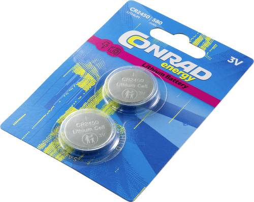 Knopfzelle CR 2450 Lithium 580 mAh 3V 2St.