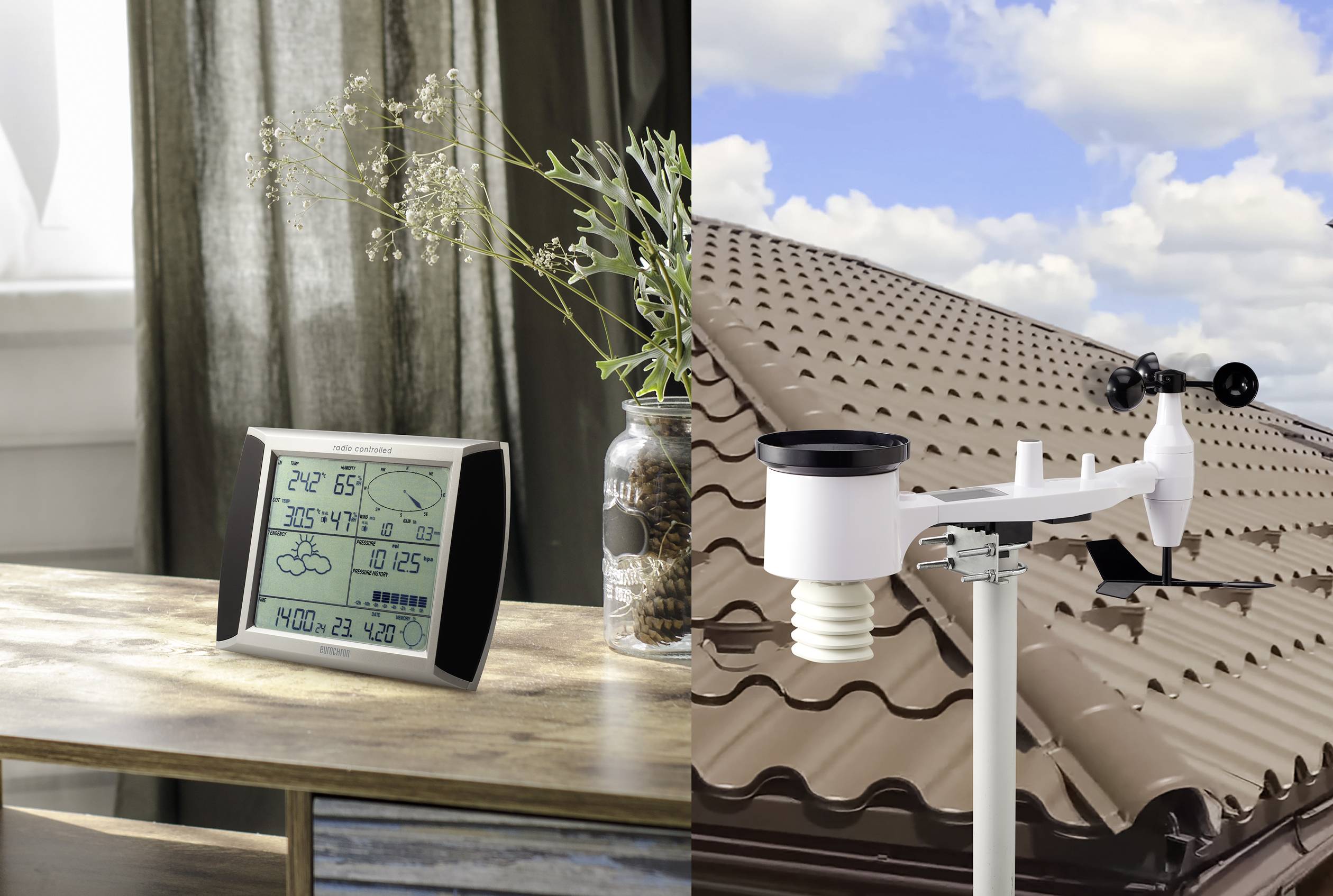 Eurochron EC-4406172 Funk-Wetterstation Vorhersage für 1 Tag