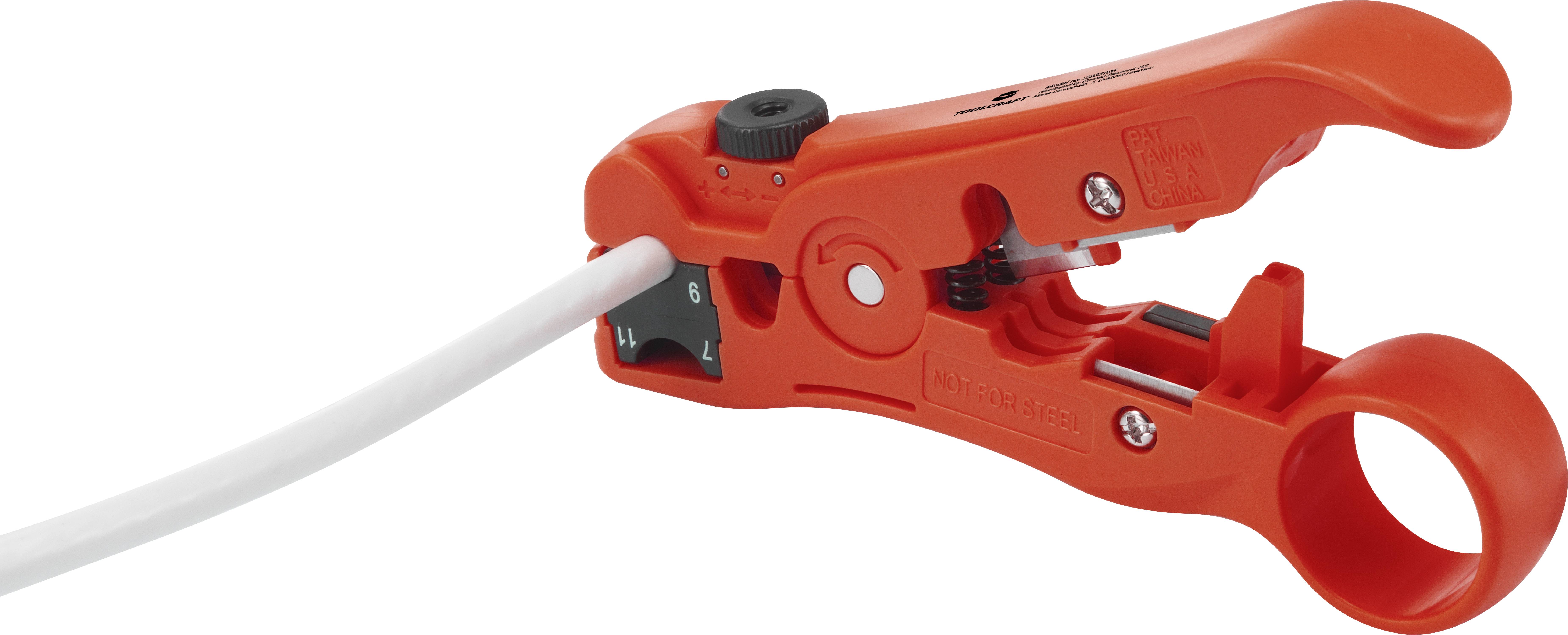 TOOLCRAFT TO-6609318 HSK-4132 Abisolierzange Geeignet für Koaxialkabel, Rundkabel