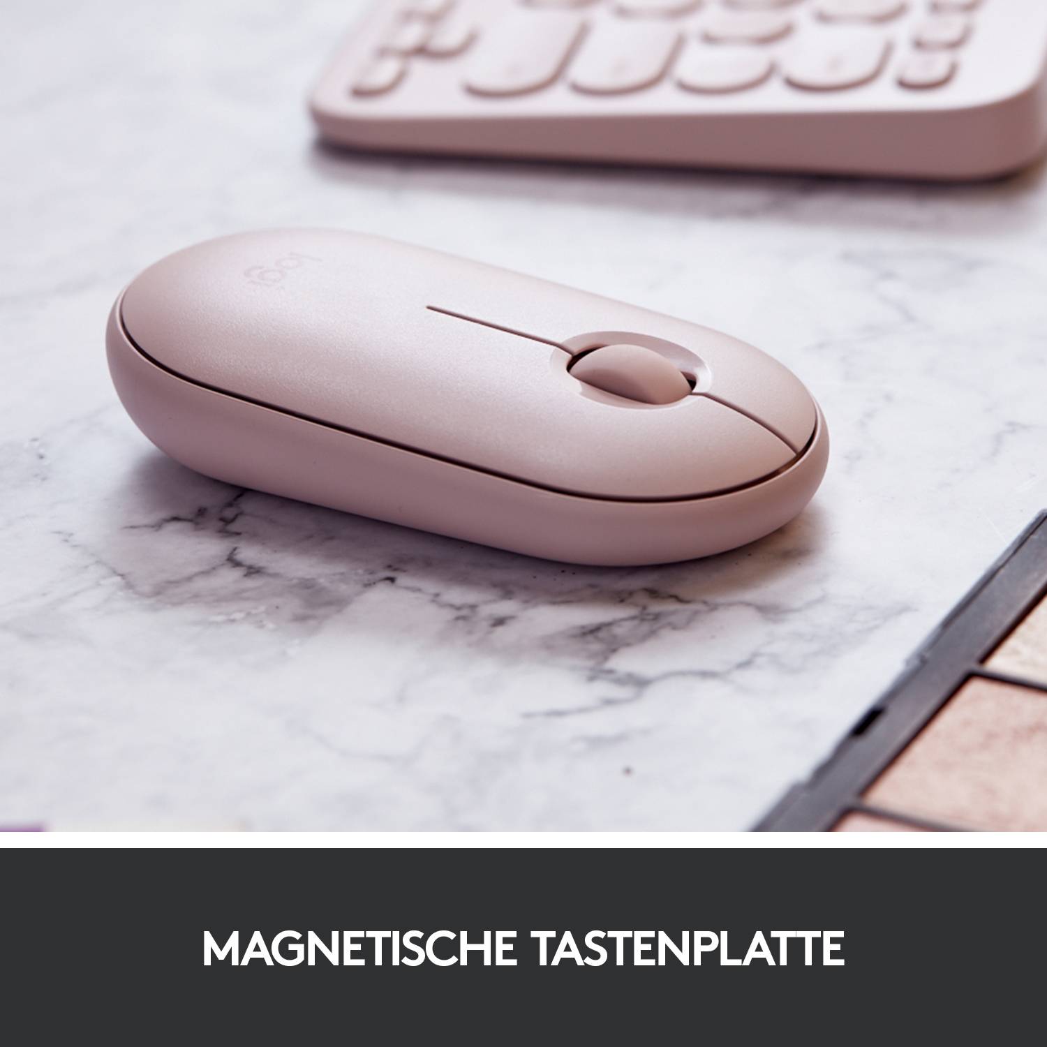 Logitech Pebble M350 Maus Bluetooth®, Funk Optisch Rosa 3 Tasten 1000 dpi Geräuscharme Tasten