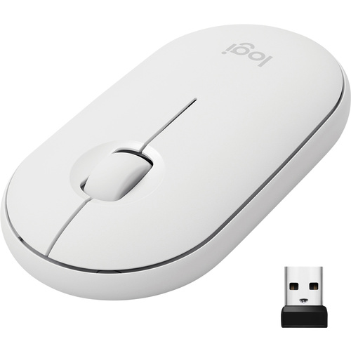 Logitech Pebble M350 Mouse Bluetooth®, Radio Optical White 3 Buttons 1000 dpi Quiet keypad