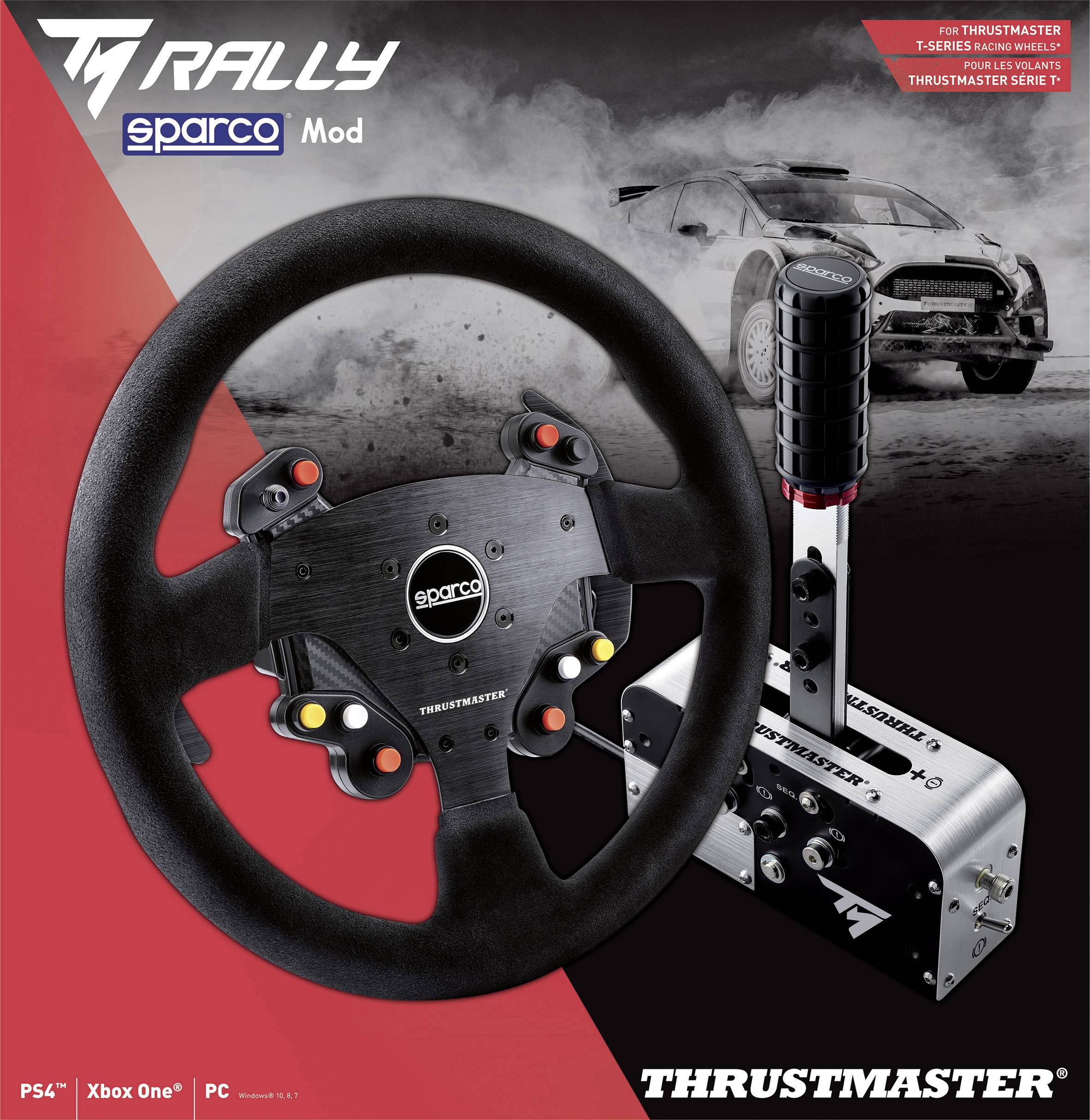Thrustmaster TM Rally Race Gear Sparco Mod Lenkrad Add-On USB PC, PlayStation 4, Xbox One Schwarz