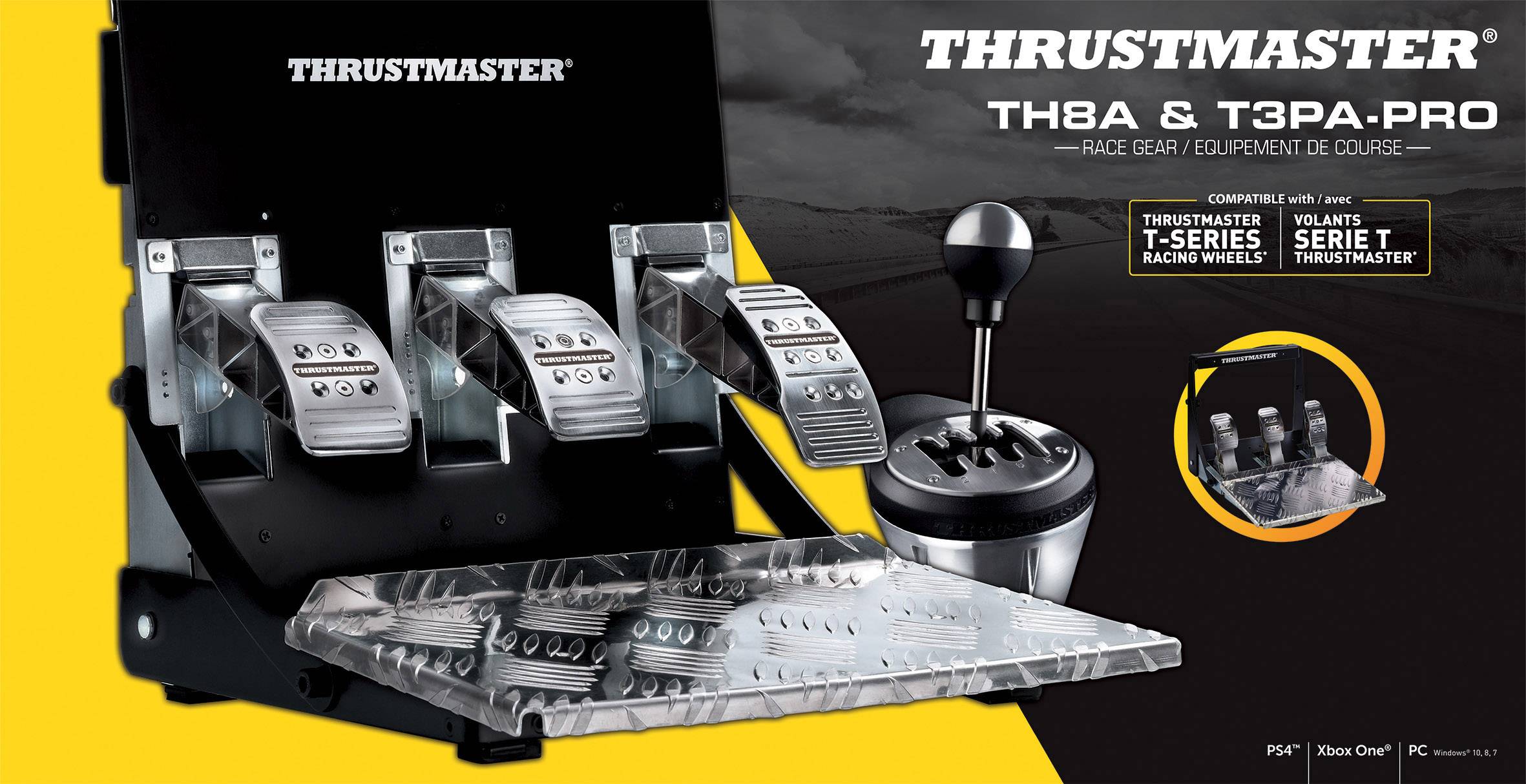 Thrustmaster TH8A & T3PA PRO Race Gear Gangschaltung USB PC, PlayStation 3, PlayStation 4, Xbox One Schwarz inkl. Pedale