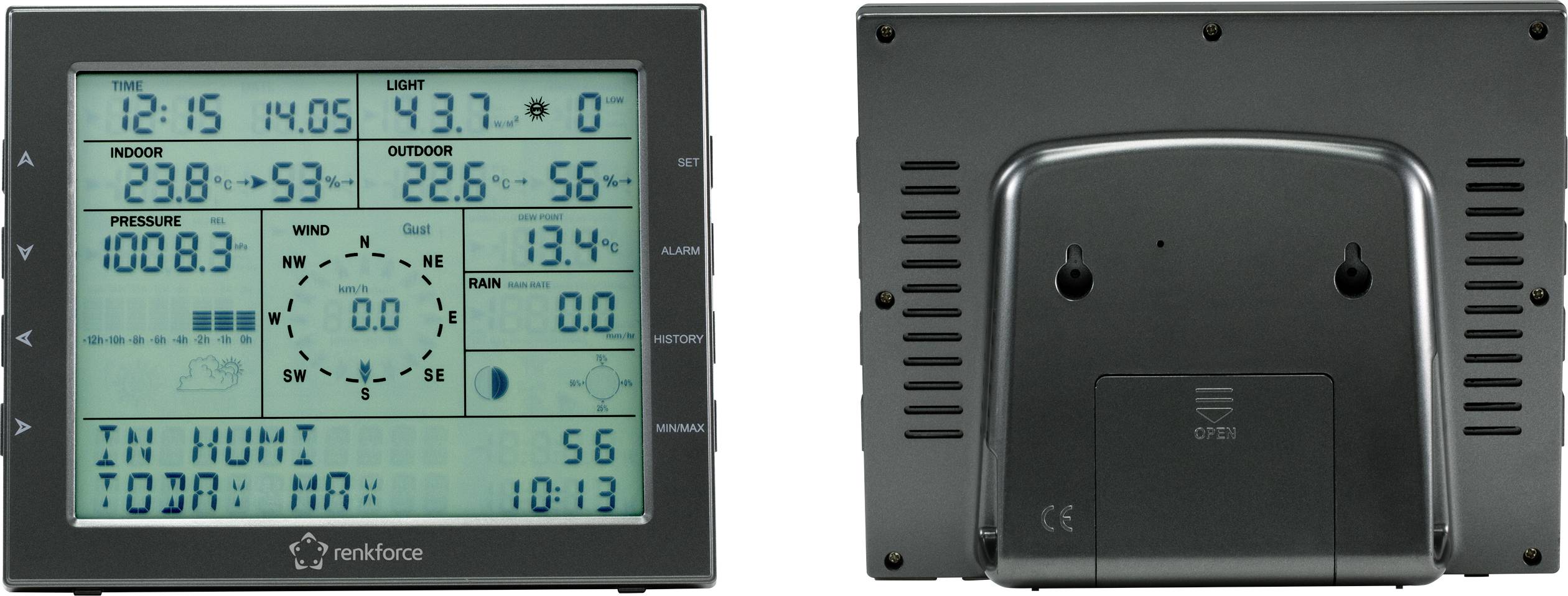 Eurochron Funk-Wetterstation – Vorhersage Für 12-24 H, Großes Farbdisplay – Mit 5-fach-Sensor