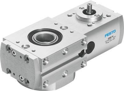 Ein pneumatischer Schwenkantrieb von Festo, Modell DSM-HD, für industrielle Anwendungen. Enthält mehrere Befestigungspunkte.
