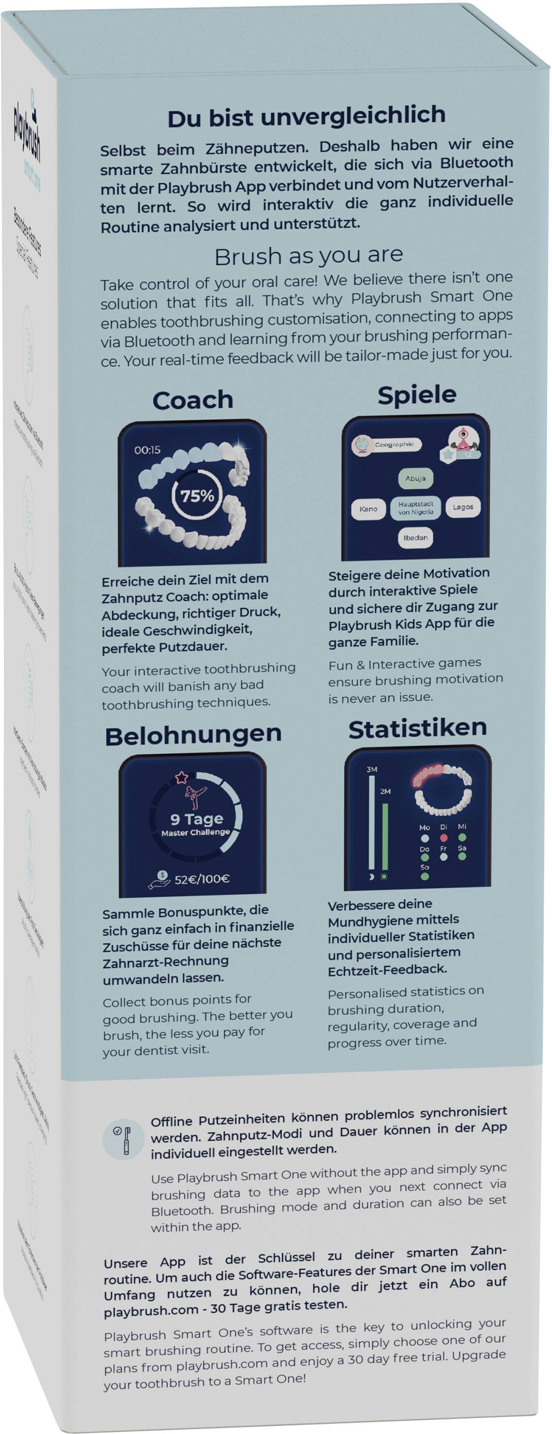 Playbrush Smart One Navy 5162020 Elektrische Zahnbürste Schallzahnbürste Navy