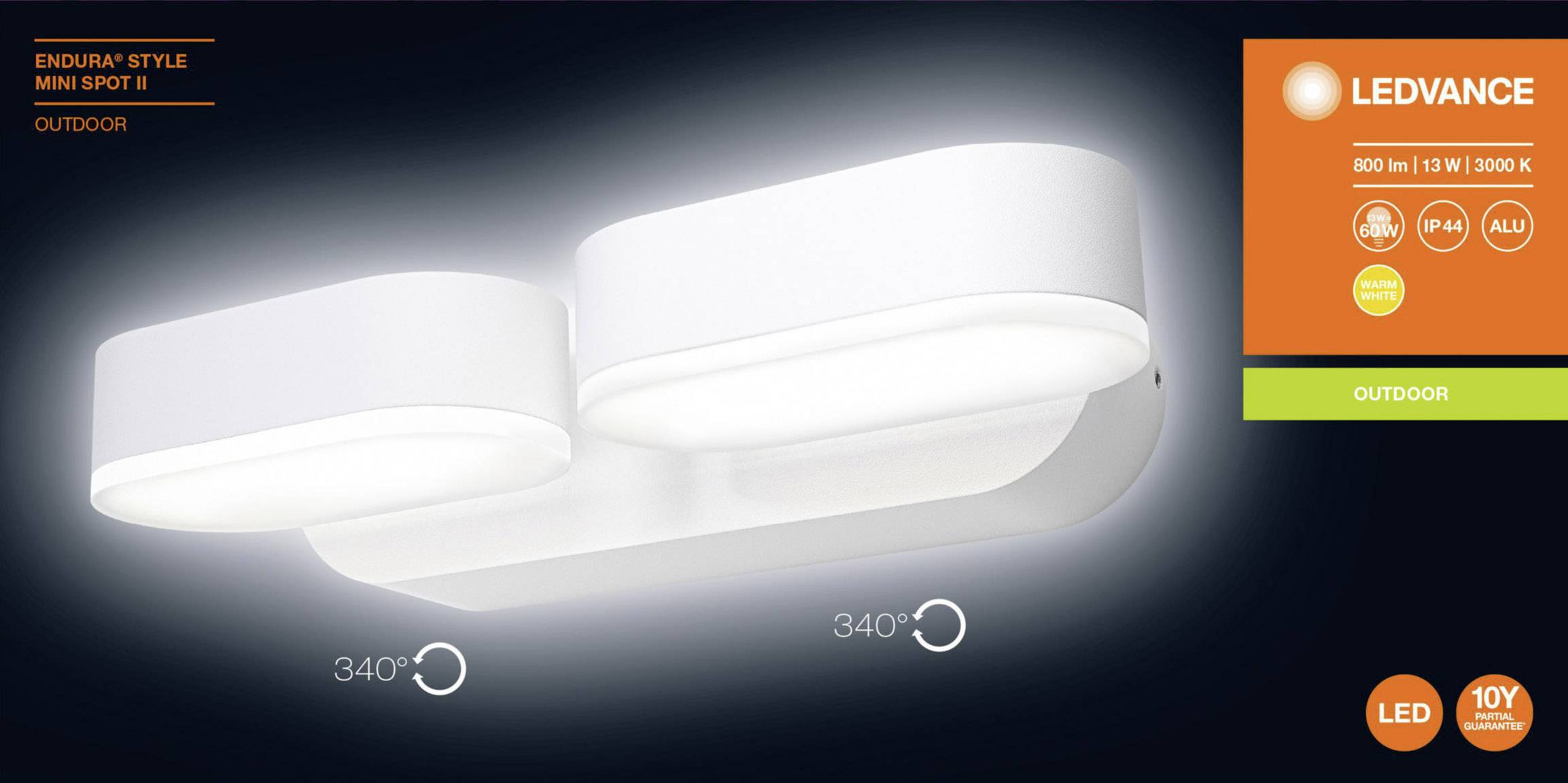 LEDVANCE ENDURA® STYLE MINI SPOT L 4058075205178 LED-Außenwandleuchte 13W Dunkelgrau