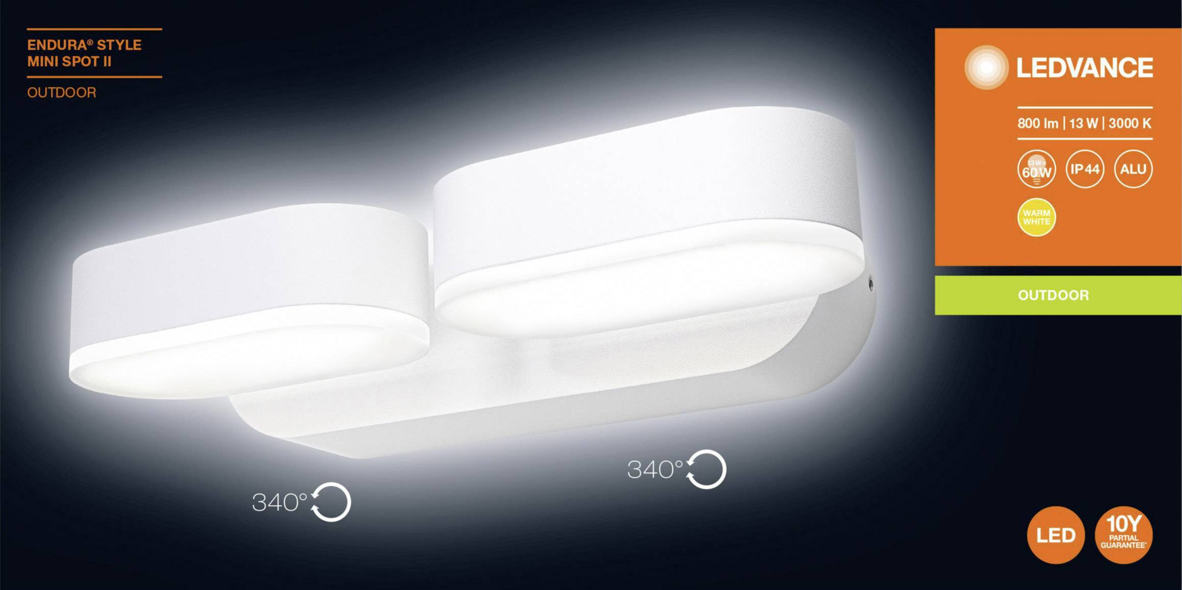 LEDVANCE ENDURA® STYLE MINI SPOT L 4058075205178 LED-Außenwandleuchte 13W Dunkelgrau