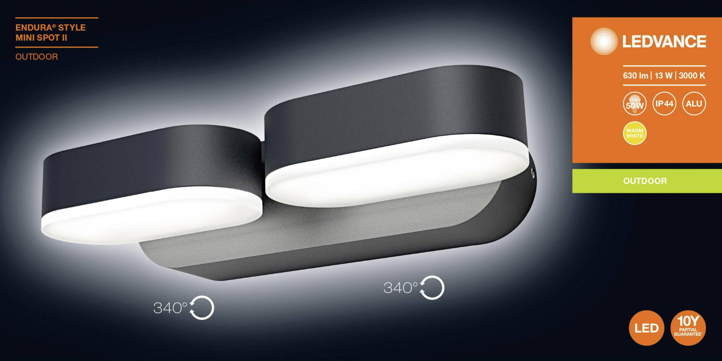 LEDVANCE ENDURA® STYLE MINI SPOT L 4058075205192 LED-Außenwandleuchte 13W Weiß