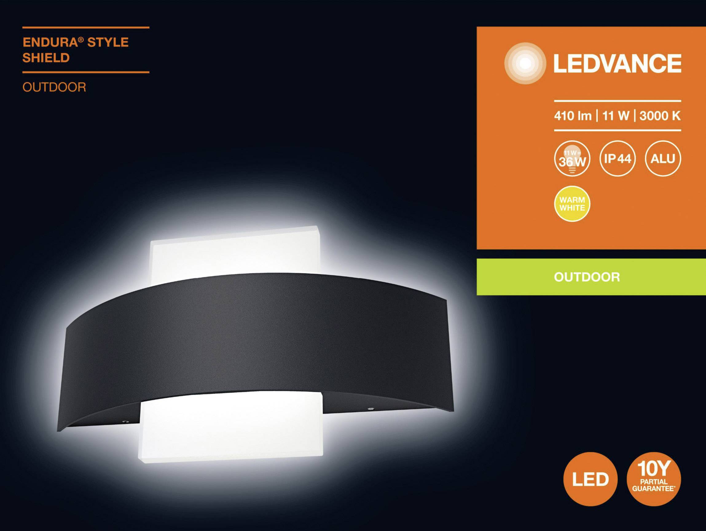 LEDVANCE ENDURA® STYLE SHIELD L 4058075205314 LED-Außenwandleuchte